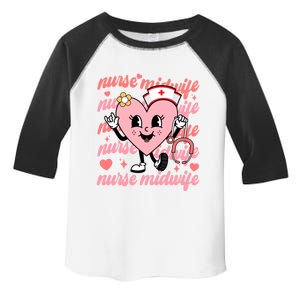 Retro Nurse Midwife Cute Valentines Day Hearts Stethoscope Gift Toddler Fine Jersey T-Shirt