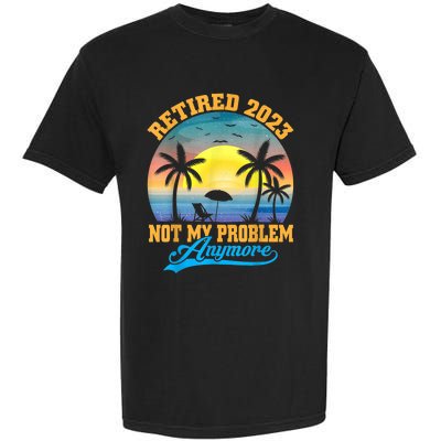 Retired  Not My Problem Anymore Retro Retirement Teacher Garment-Dyed Heavyweight T-Shirt