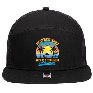 Retired  Not My Problem Anymore Retro Retirement Teacher 7 Panel Mesh Trucker Snapback Hat