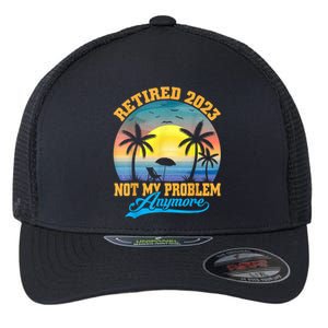 Retired  Not My Problem Anymore Retro Retirement Teacher Flexfit Unipanel Trucker Cap