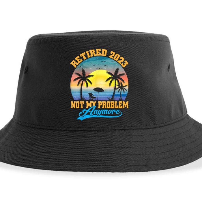 Retired  Not My Problem Anymore Retro Retirement Teacher Sustainable Bucket Hat