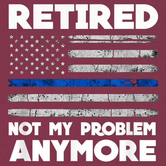 Retired Not My Problem Anymore, Police Thin Blue Line Flag 16oz Travel Tumbler