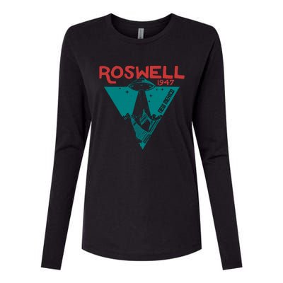 Roswell New Mexico 1947 Ufo Beam Flying Saucer Abduction Womens Cotton Relaxed Long Sleeve T-Shirt