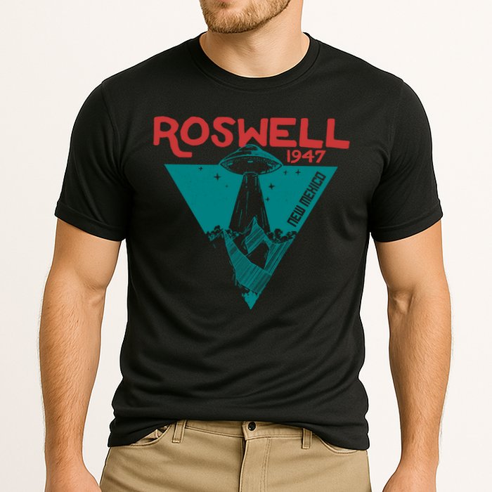Roswell New Mexico 1947 Ufo Beam Flying Saucer Abduction Cooling Performance Crew T-Shirt