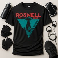 Roswell New Mexico 1947 Ufo Beam Flying Saucer Abduction Cooling Performance Crew T-Shirt