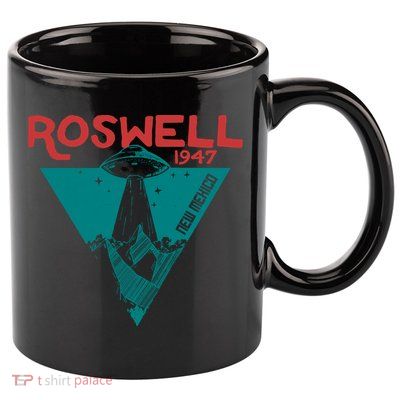 Roswell New Mexico 1947 Ufo Beam Flying Saucer Abduction 11oz C Handle Ceramic Mug