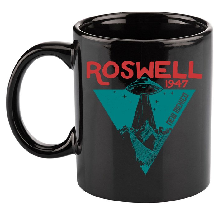 Roswell New Mexico 1947 Ufo Beam Flying Saucer Abduction 11oz C Handle Ceramic Mug