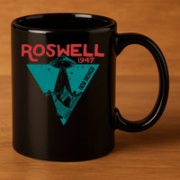 Roswell New Mexico 1947 Ufo Beam Flying Saucer Abduction 11oz C Handle Ceramic Mug