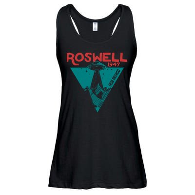 Roswell New Mexico 1947 Ufo Beam Flying Saucer Abduction Ladies Essential Flowy Tank