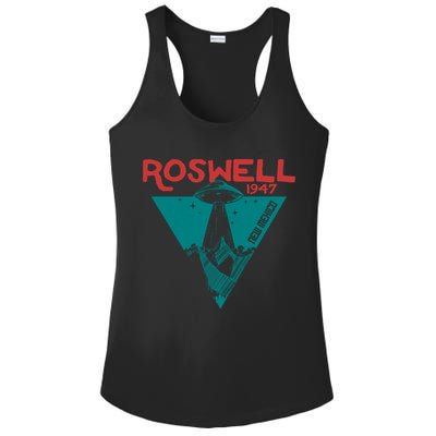 Roswell New Mexico 1947 Ufo Beam Flying Saucer Abduction Ladies PosiCharge Competitor Racerback Tank