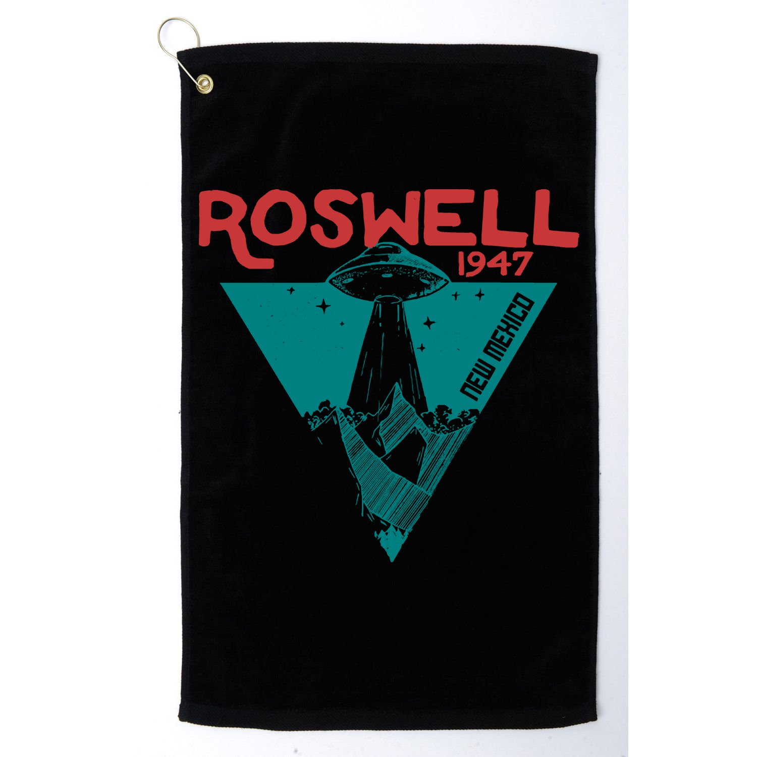 Roswell New Mexico 1947 Ufo Beam Flying Saucer Abduction Golf Towel