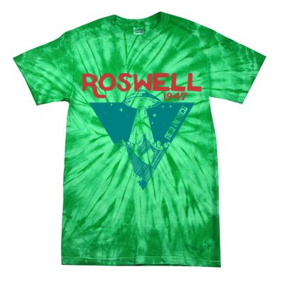 Roswell New Mexico 1947 Ufo Beam Flying Saucer Abduction Tie-Dye T-Shirt