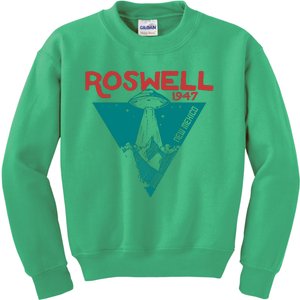 Roswell New Mexico 1947 Ufo Beam Flying Saucer Abduction Kids Sweatshirt