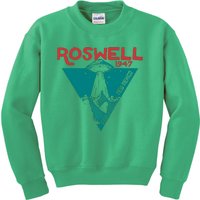 Roswell New Mexico 1947 Ufo Beam Flying Saucer Abduction Kids Sweatshirt