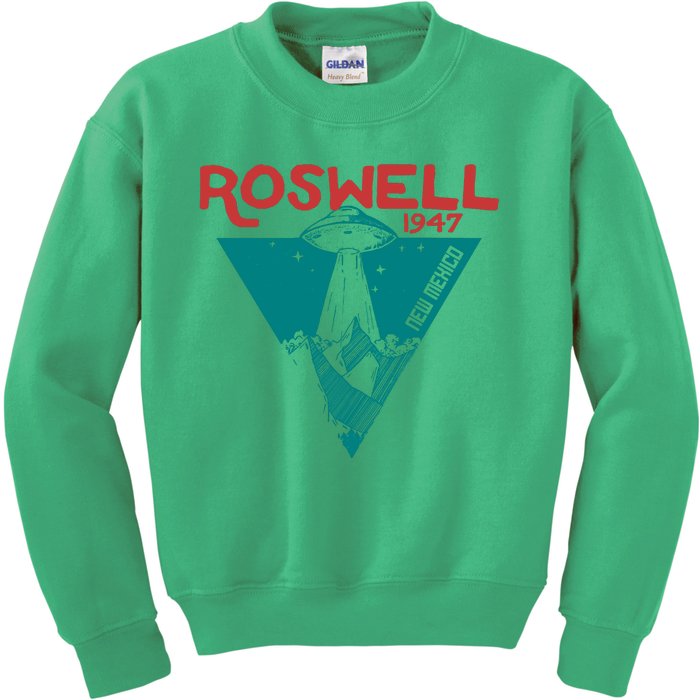 Roswell New Mexico 1947 Ufo Beam Flying Saucer Abduction Kids Sweatshirt