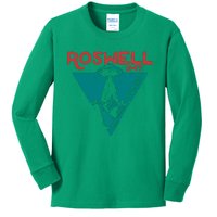 Roswell New Mexico 1947 Ufo Beam Flying Saucer Abduction Kids Long Sleeve Shirt