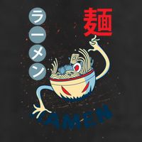 Ramen Noodles Monster Bowl 7 Panel Mesh Trucker Snapback Hat