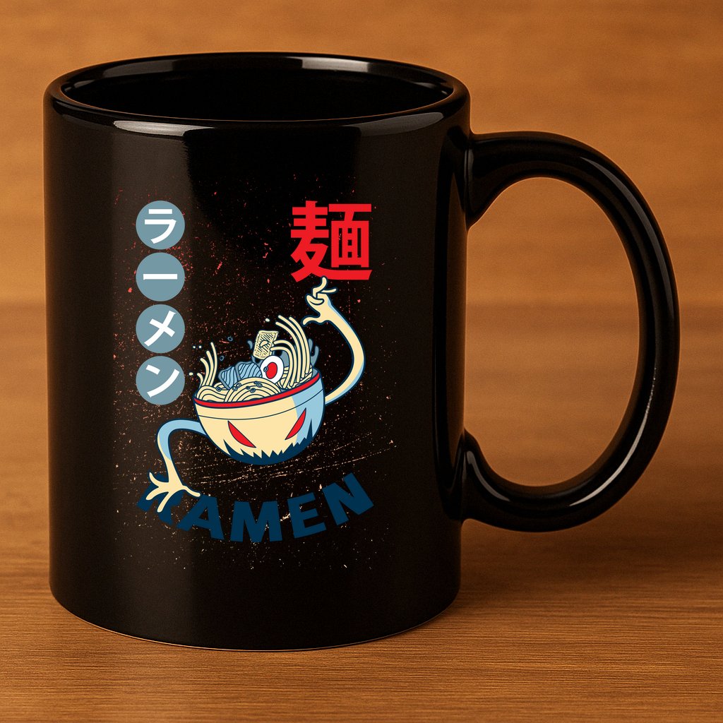 Ramen Noodles Monster Bowl 11oz C Handle Ceramic Mug
