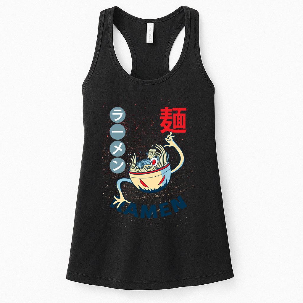 Ramen Noodles Monster Bowl Womens Tank Top