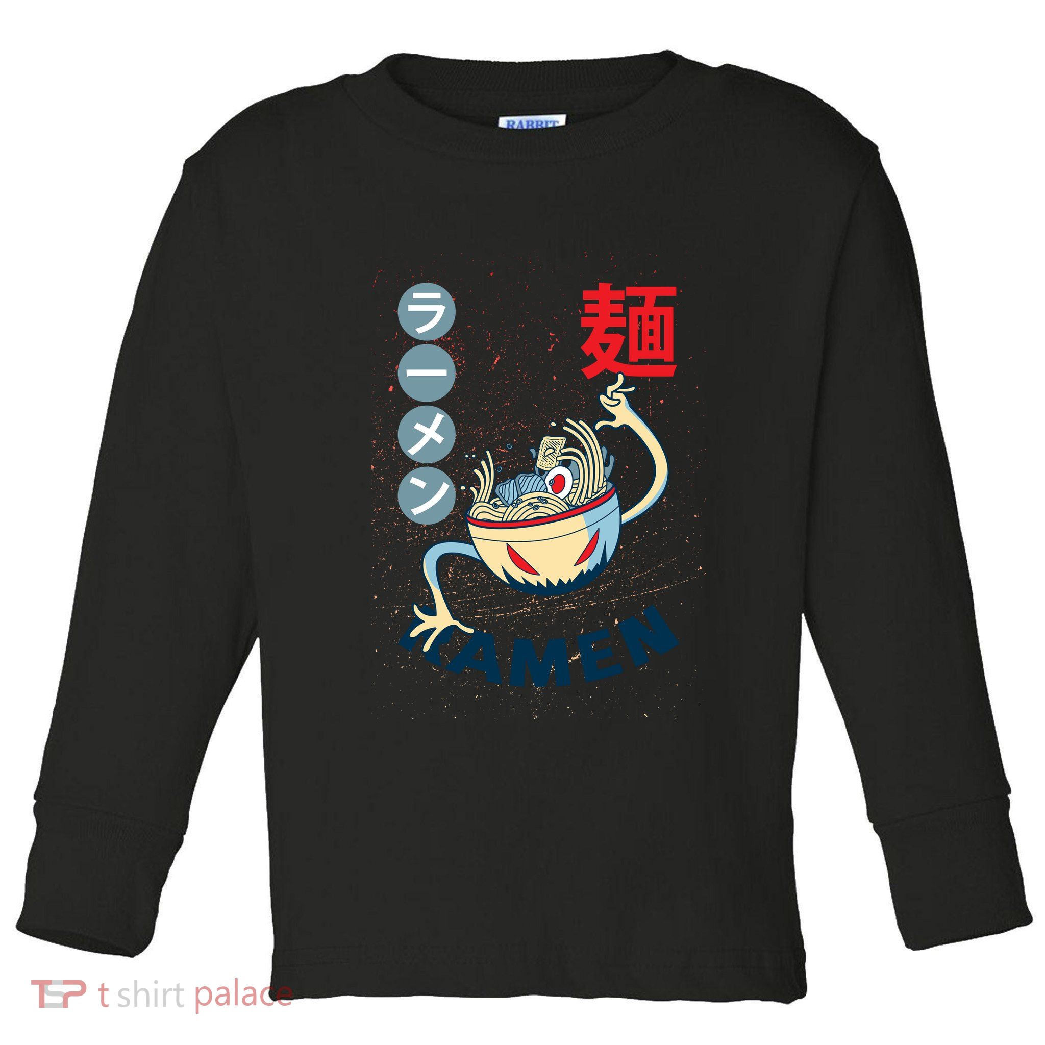Ramen Noodles Monster Bowl Toddler Long Sleeve Shirt
