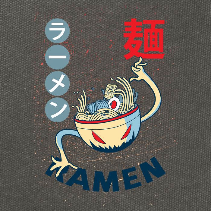 Ramen Noodles Monster Bowl Cotton Canvas Backpack