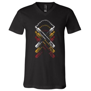 Retro Nunchucks Martial Arts  V-Neck T-Shirt