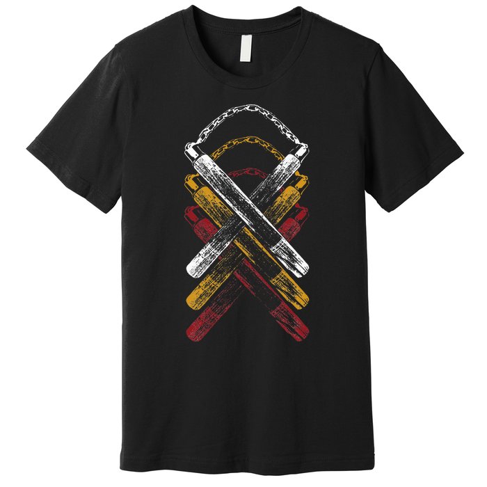 Retro Nunchucks Martial Arts  Premium T-Shirt