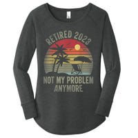 Retired  Not My Problem Anymore Funny Vintage Retirement Women's Perfect Tri Tunic Long Sleeve Shirt