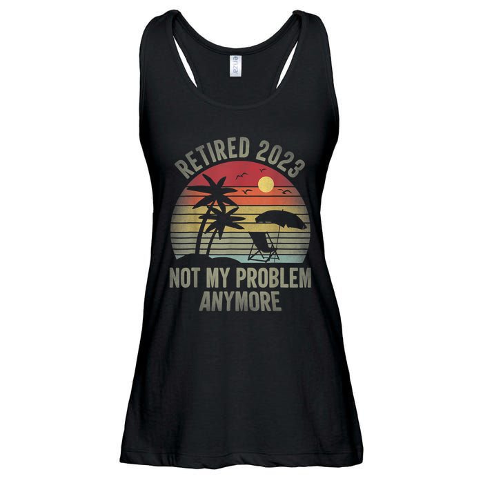 Retired  Not My Problem Anymore Funny Vintage Retirement Ladies Essential Flowy Tank