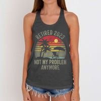 Retired  Not My Problem Anymore Funny Vintage Retirement Women's Knotted Racerback Tank