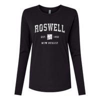 Roswell New Mexico Nm Vintage Athletic Sports Womens Cotton Relaxed Long Sleeve T-Shirt