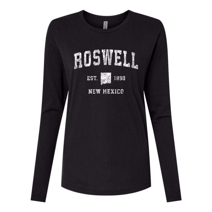 Roswell New Mexico Nm Vintage Athletic Sports Womens Cotton Relaxed Long Sleeve T-Shirt