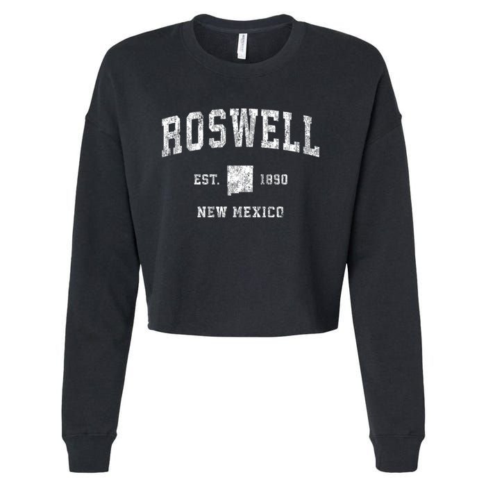 Roswell New Mexico Nm Vintage Athletic Sports Cropped Pullover Crew