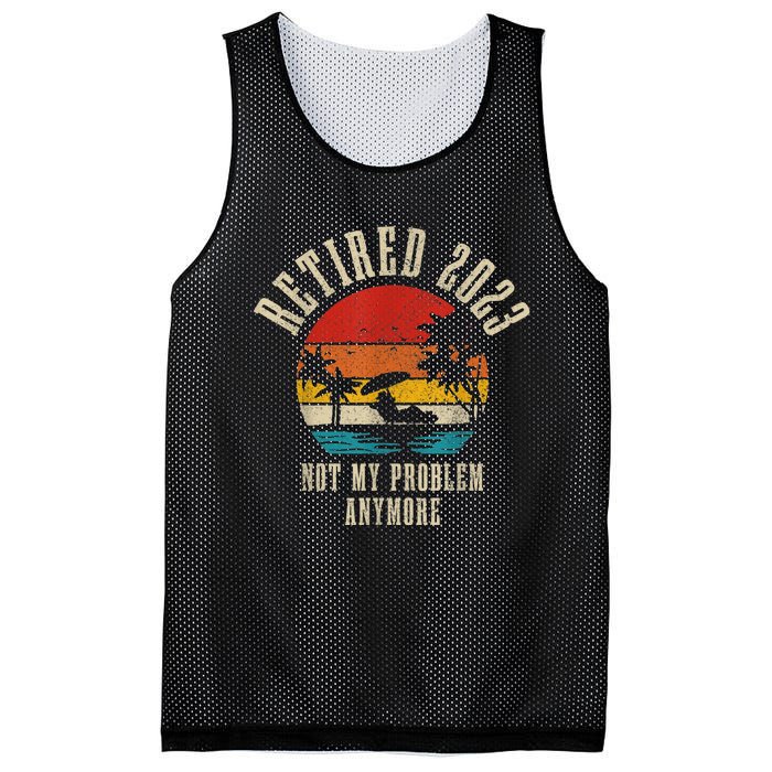 Retired  Not My Problem Anymore Vintage Funny Retirement Mesh Reversible Basketball Jersey Tank