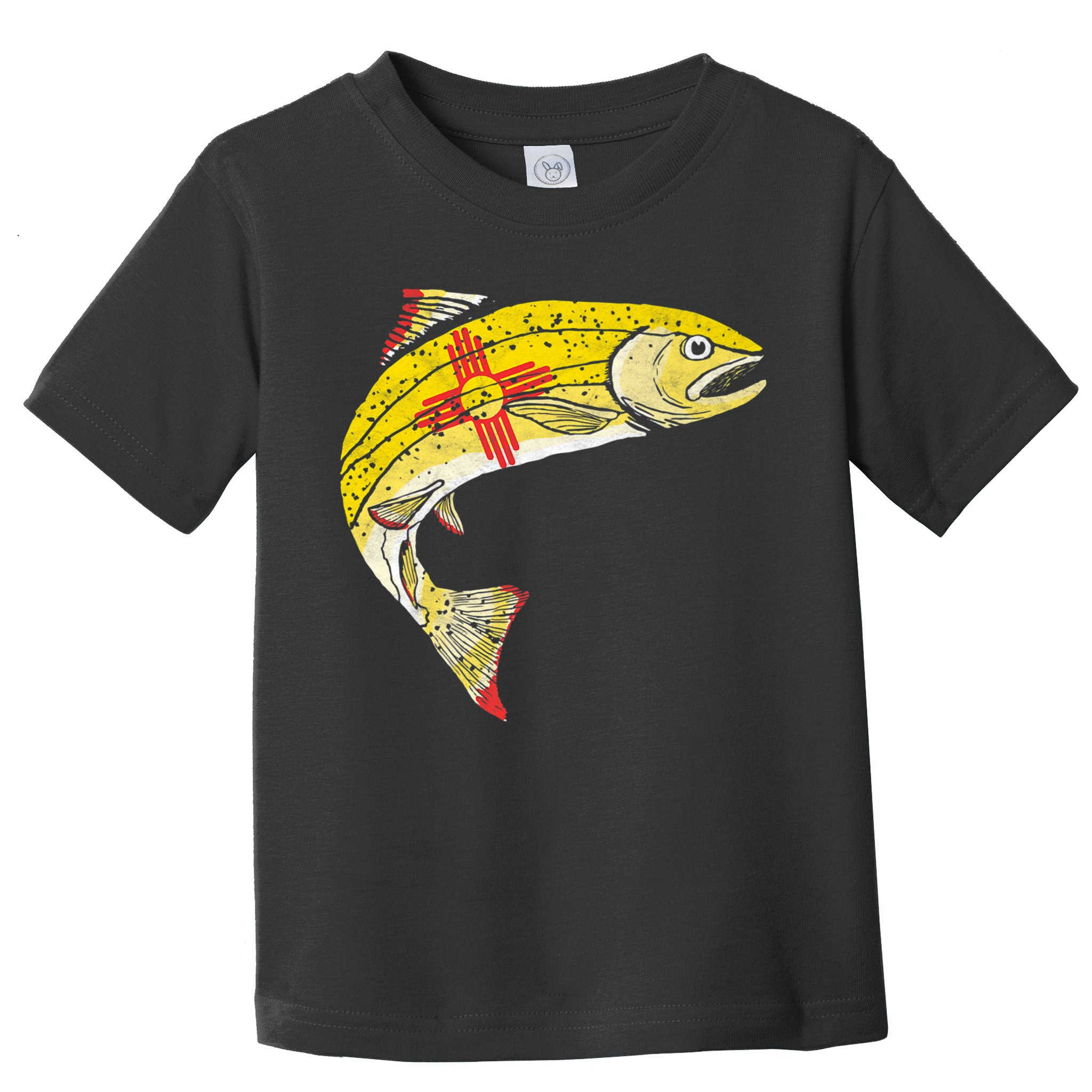 Retro New Mexico Flag Trout Vintage Fly Fishing Graphic Toddler T-Shirt