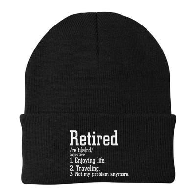 Retired Not My Problem Anymore Funny Retired Definition Knit Cap Winter Beanie