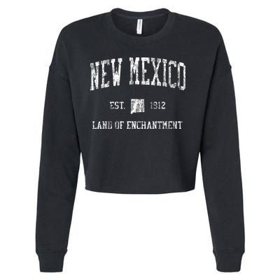 Retro New Mexico Nm T Vintage Sports Design Cropped Pullover Crew