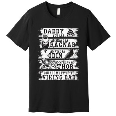 Retro Norse Mythology & Viking Saying Best Viking Daddy Premium T-Shirt