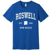 Roswell New Mexico Nm Vintage Athletic Sports Design Gift Premium T-Shirt