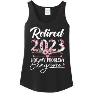 Retired  Not My Problem Anymore Funny Retirement Gifts Ladies Essential Tank