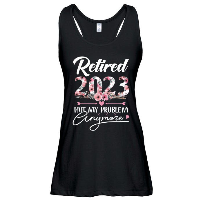 Retired  Not My Problem Anymore Funny Retirement Gifts Ladies Essential Flowy Tank