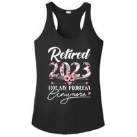 Retired  Not My Problem Anymore Funny Retirement Gifts Ladies PosiCharge Competitor Racerback Tank