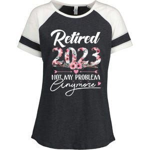 Retired  Not My Problem Anymore Funny Retirement Gifts Enza Ladies Jersey Colorblock Tee