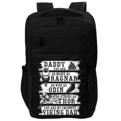 Retro Norse Mythology & Viking Saying Best Viking Daddy Impact Tech Backpack