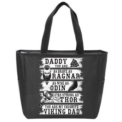 Retro Norse Mythology & Viking Saying Best Viking Daddy Zip Tote Bag