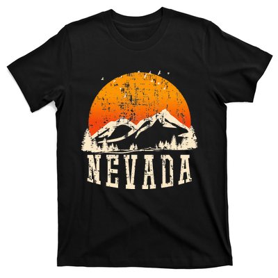 Retro Nevada Mountains Graphic Image Souvenir Us State Pride T-Shirt