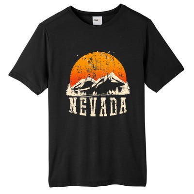 Retro Nevada Mountains Graphic Image Souvenir Us State Pride Tall Fusion ChromaSoft Performance T-Shirt