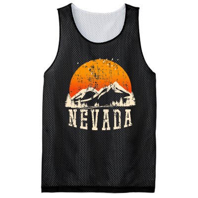 Retro Nevada Mountains Graphic Image Souvenir Us State Pride Mesh Reversible Basketball Jersey Tank