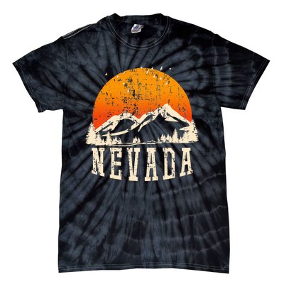 Retro Nevada Mountains Graphic Image Souvenir Us State Pride Tie-Dye T-Shirt