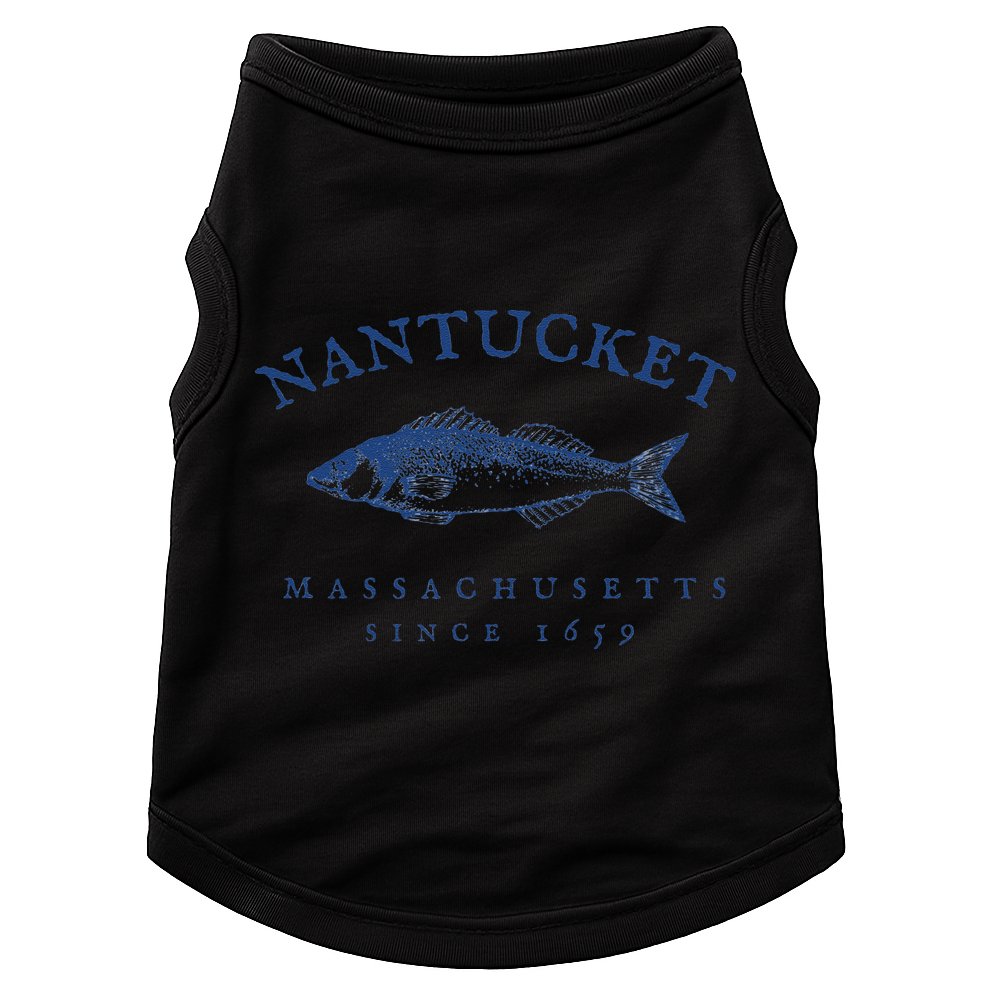 Retro Nantucket Massachusetts Fishing Doggie Tank